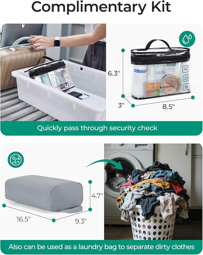 BAGSMART Duffle Bag for Travel, Gym Bag for Women, Weekender Carry on | PVC Wet Pocket, Airline Approved Personal Carry-on Size, Fits Under-seat, One Bag for Gym, Travel, Hospital, Overnight