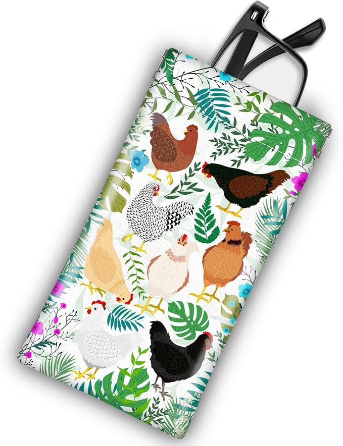 Soft Sunglasses Eyeglass Glasses Case,7x3.5inch Portable PU Leather Squeeze Top Holder Bag Pouch for Women Men
