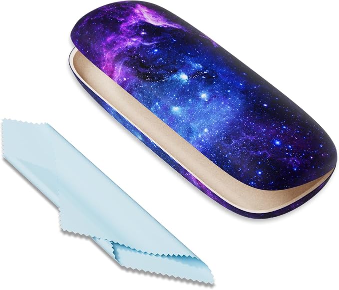 Eyeglasses Case, Portable Hard Shell Protective Case for Glasses, Eyeglass Holder Box for Women with Cleaning Cloth