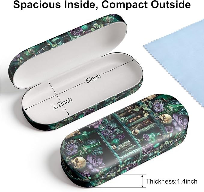 Hard Shell Leather Sunglasses Case,Classic Fashionable Cute Large Glasses Case for Women Men,Sunglass Eyeglasses
