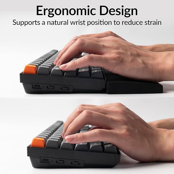 Ergonomic Silicone Wrist Rest for Keychron Q12 / Q5 Pro / Q5 Max / Q5 HE / L3,16.06" Honeycomb Non-Slip Palm Rest, 96% Full-Sized Mechanical Keyboards Support with Typing Pain Relief