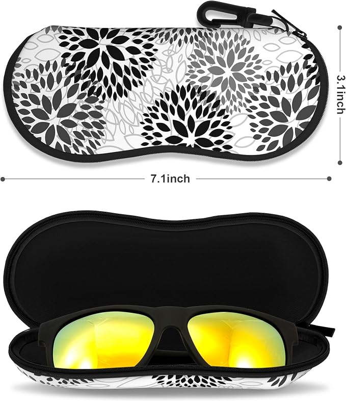 Sunglasses Soft Case, Ultra Light Portable Neoprene Zipper Glasses Case for Men Women