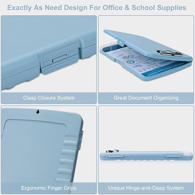 SFLHHDM Clip Boards 8.5x11 with Storage, Heavy Duty Storage Clipboard, Nursing Clipboard Folder with Pen Holder, Clipboards with Low Profile Clip, Nurse Clipboards Binder Case for Classroom