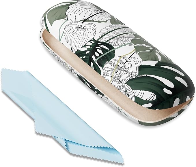 Eyeglasses Case, Portable Hard Shell Protective Case for Glasses, Eyeglass Holder Box for Women with Cleaning Cloth