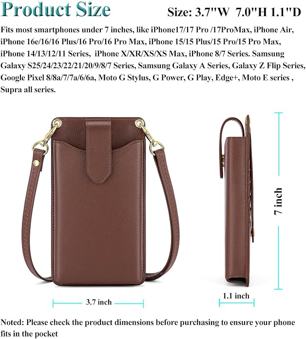 Peacocktion Small Crossbody Cell Phone Purse for Women, Lightweight Mini Small Crossbody Bags for Women with Card Slots