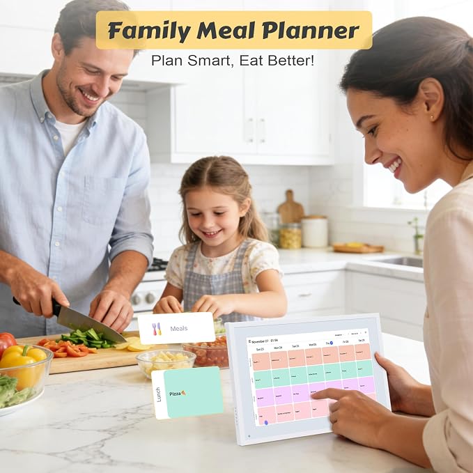 COMIX 10.1" Smart Digital Calendar for Desk, WiFi Cloud Sync Family Shared Planner with Touchscreen, Electronic Tabletop Schedule Display for Home Office, Kitchen & Nightstand