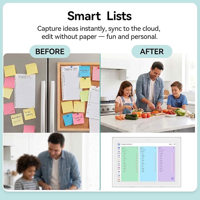 12.3" AI Digital Calendar, Smart Family Calendar Wall Touch Screen, Auto Sync with Google, iCloud & Outlook, Digital Wall Planner, Voice & Video Calling, Shared Tasks & Lists, Weather & Photo Frame