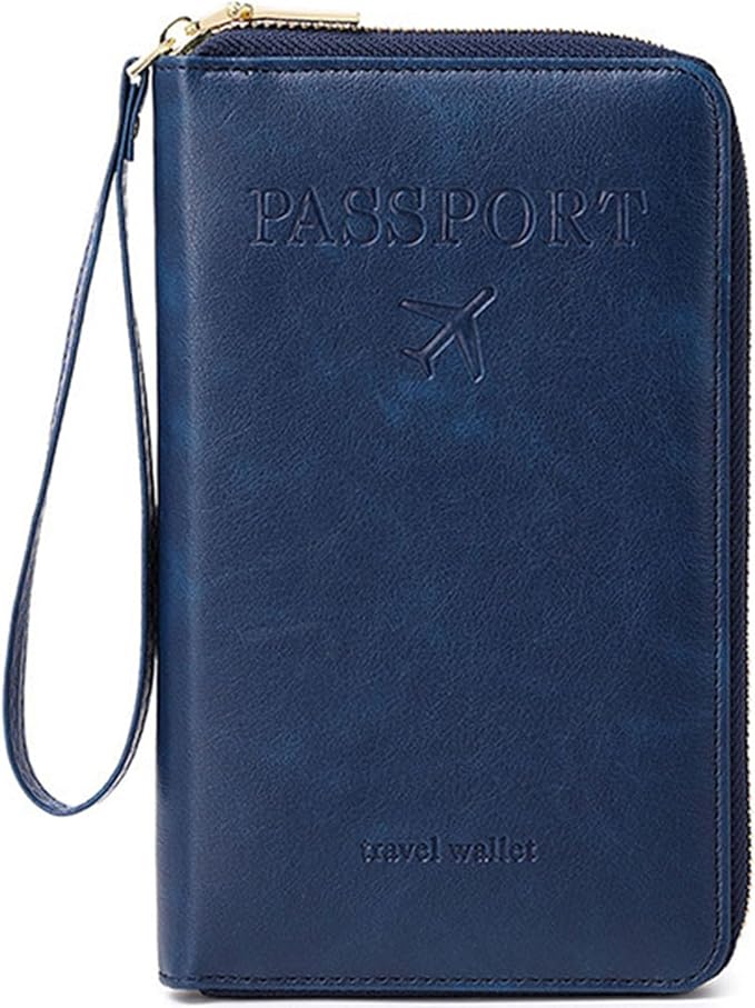 Passport Holder for Travel Women and Men RFID Blocking Passport Holder with Zipper Multi-functional Passport Wallet Passport Case Passport cover Travel Essentials