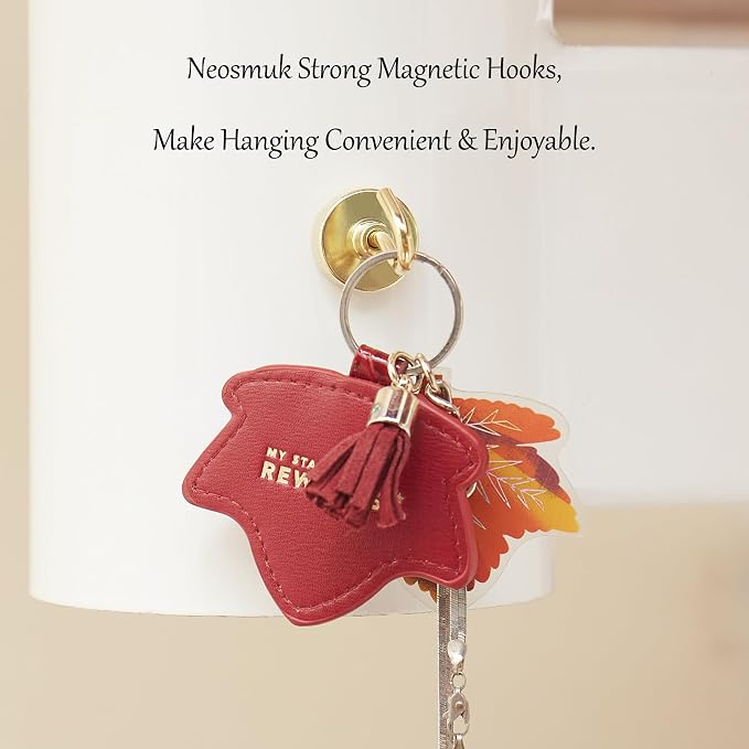 Neosmuk Magnetic Hooks, Heavy Duty 40lb+ Strong Magnet Hook for Cruise Cabins, Cruise Essentials 2026 for Hanging, Metal Wall Refrigerator Hangers (Gold, 10 Pack)