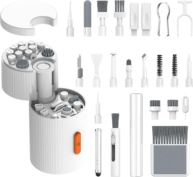 33-in-1 Multi-Functional Cleaning Kit Tool for Electronics inlcuding Headphones,Mobile Phones,Computer,Monitor,Lens and etc, Compact and Portable Design