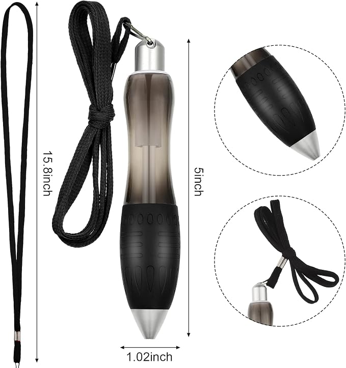 Tenare 5 Big Fat Pens with 10 Blue Extra Refills Thick Pen for Arthritis Hands Wide Grip Ballpoint with Rope Handwriting Aids for Tremor, Parkinson, Elderly(Black)