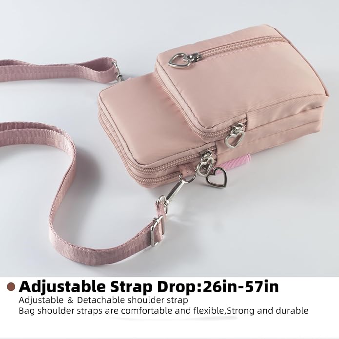 Small Crossbody Bag for Women - Mini Phone Purses with Crossbody Strap and Wallet - Nylon Arm Bag