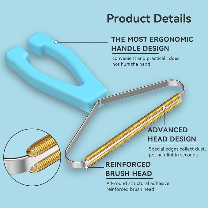 Pet Hair Removal Tool, Pet Hair Remover, Lint Remover 3-Pack | Dog and Cat Hair Remover, Lint Brush, Fabric Shaver, Carpet Scraper, Carpets, Car Cushions, Sofas, Pet Beds, Furniture, Rug