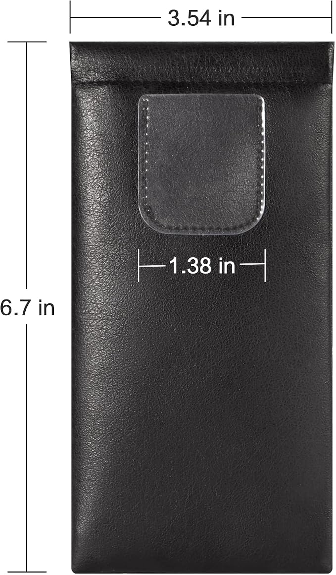 TRIUMPH VISION Eyeglass Case Glasses Case Soft Sunglass Pouch Sleeve 3 Pack | Slim Lightweight Alternative to Bulky Case, Leather Lined Protect Lens, Squeeze Easy to Use, Stylish Portable for Daily Use