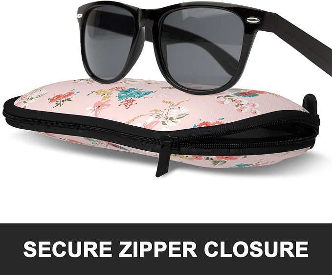 Sunglasses Soft Case, Ultra Light Portable Neoprene Zipper Glasses Case for Men Women