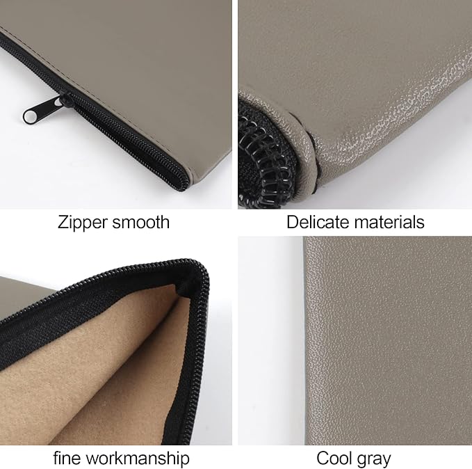 2 Pieces Money Bags with Zipper, 11x6.1 inch Money Pouch, Bank Bag, Cash Bag, Check Wallet, Cosmetics(Gray)