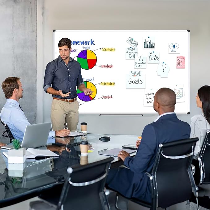 XBoard Magnetic Dry Erase Board 72" x 40" Wall Mounted, Large Whiteboard with Marker Tray, Aluminum Frame Large Dry Erase Board for Office, Conference Room, School