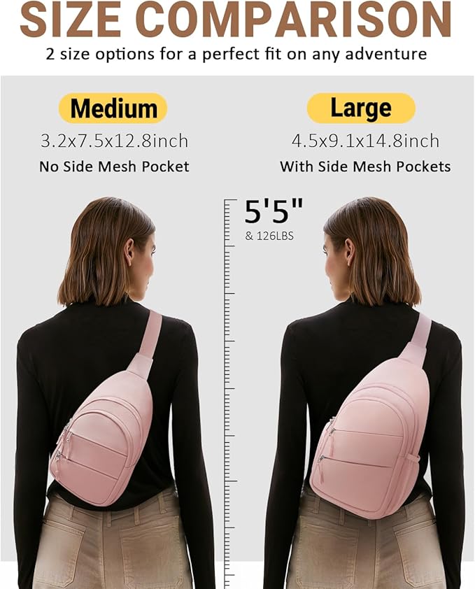 Tuwubi Crossbody Bags for Women, Sling Bag for Men | Small Hiking Backpack Shoulder Bag Lightweight for Outdoors Travel