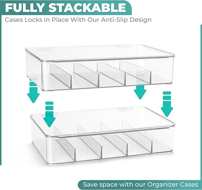 Sorbus Sunglasses Organizer - Plastic Stackable Eyeglass Case Storage Organizer for Multiple Glasses - Reading Glasses