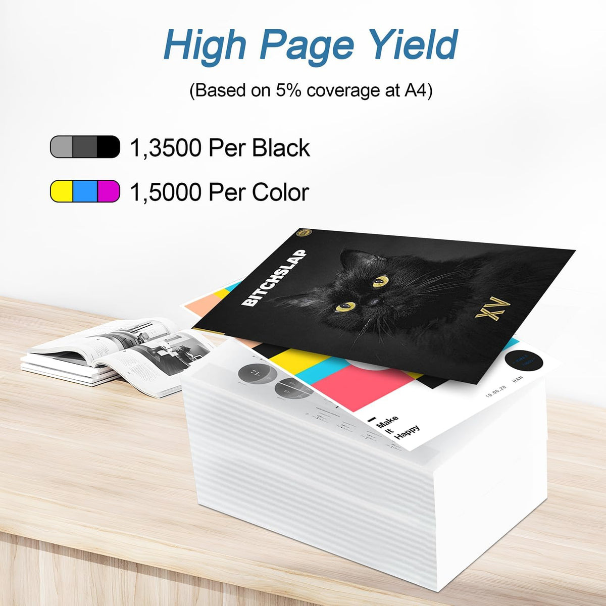 650A Toner Cartridges(with Chip) 4 Pack Compatible with 650A Toner Cartridges CE270A CE271A CE272A CE273A for Enterprise CP5525 CP5520 M750 Printer (Black Cyan Magenta Yellow)