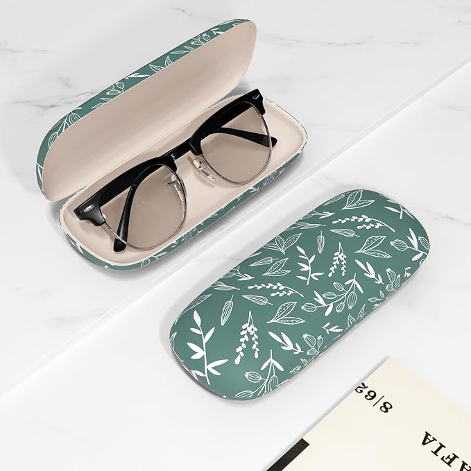 Eyeglasses Case, Portable Hard Shell Protective Case for Glasses, Eyeglass Holder Box for Women with Cleaning Cloth