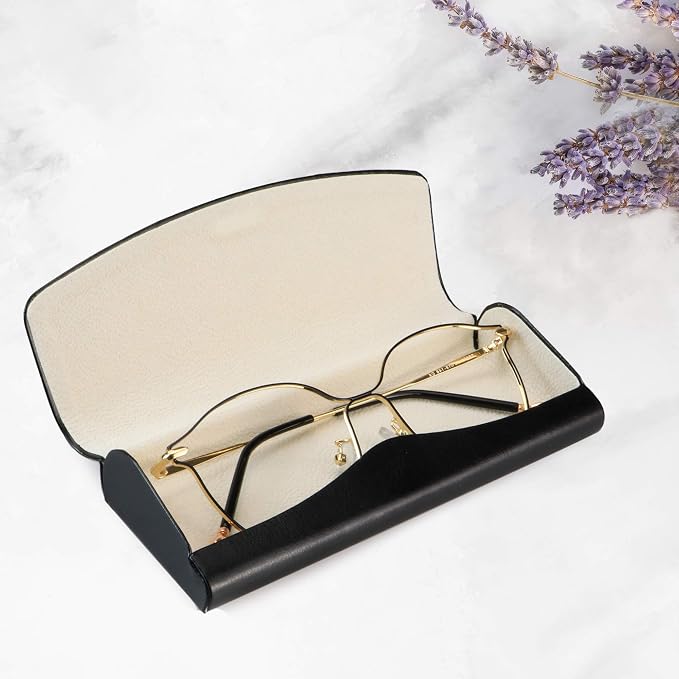 LifeArt Eyeglass Case Hard Shell, Portable Sunglass Case, Fashionable PU Leather Eyeglass Case, Lightweight