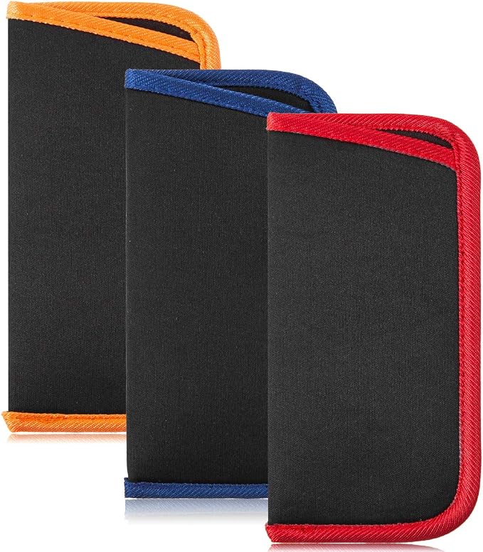 TRIUMPH VISION 3 Pack Reading Glasses Pouch Soft Case Eyeglass Sleeve Slim | Alternative to Bulky Case in bag, Lightweight Lined Padded Protect Optical lens Slip in, Cute Pattern Portable for Daily Use