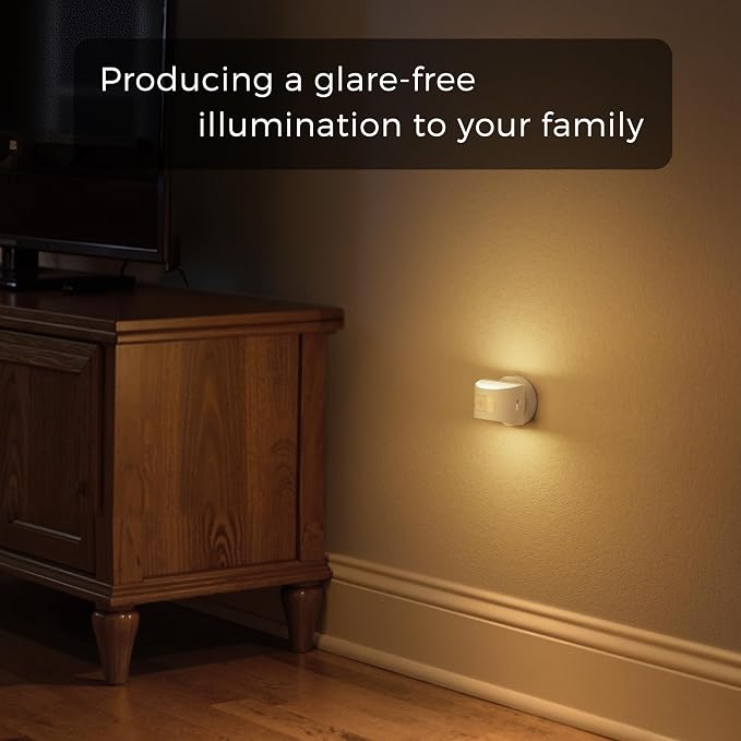L LOHAS LED Motion Sensor Night Light, Rechargeable Stair Lights Indoor, Portable Warm White Motion Sensor Light Indoor, Battery Operated for Bedrooms, Hallway, Stairway & Bathrooms[2 Pack]