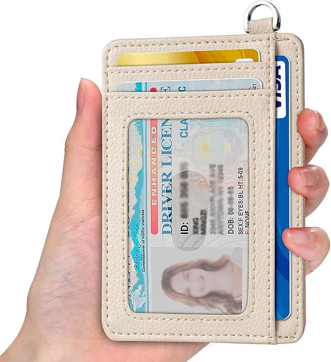 Slim Minimalist Front Pocket Wallet, RFID Blocking Credit Card Holder Wallet with Detachable D-Shackle for Men Women