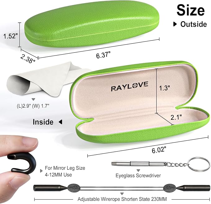 RayLove Unisex Hard Shell Eyeglasses Cases, Protective Case For Glasses