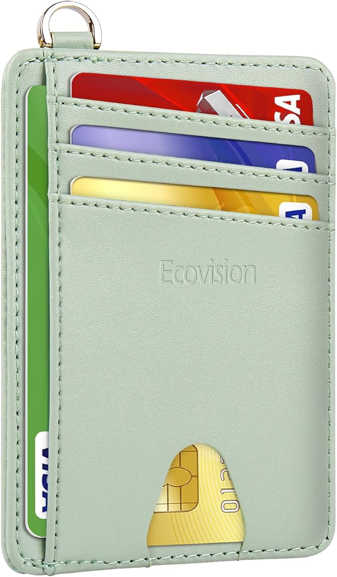 Slim Minimalist Front Pocket Wallet, RFID Blocking Credit Card Holder Wallet with Detachable D-Shackle for Men Women
