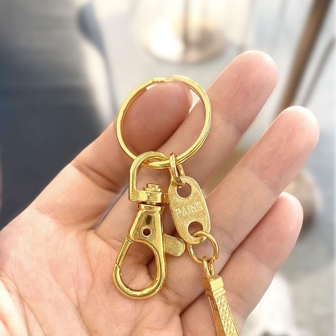100PCS Swivel Snap Hooks with Key Rings, Premium Metal Swivel Lobster Claw Clasps Assorted Sizes (Large, Medium, Small) for Keychain Clip Lanyard, Jewelry Making, Crafts, Gold