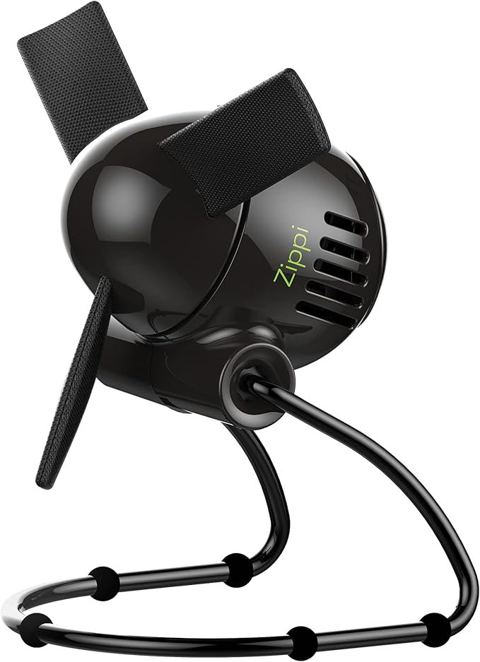 Vornado Zippi Small Personal Fan, Foldable Cooling for Desk, 2 Speed Settings, Soft Nylon Blades, Directable Airflow, Compact Design, Perfect Fan for Office and Bedroom, Multiple Color Options, Black