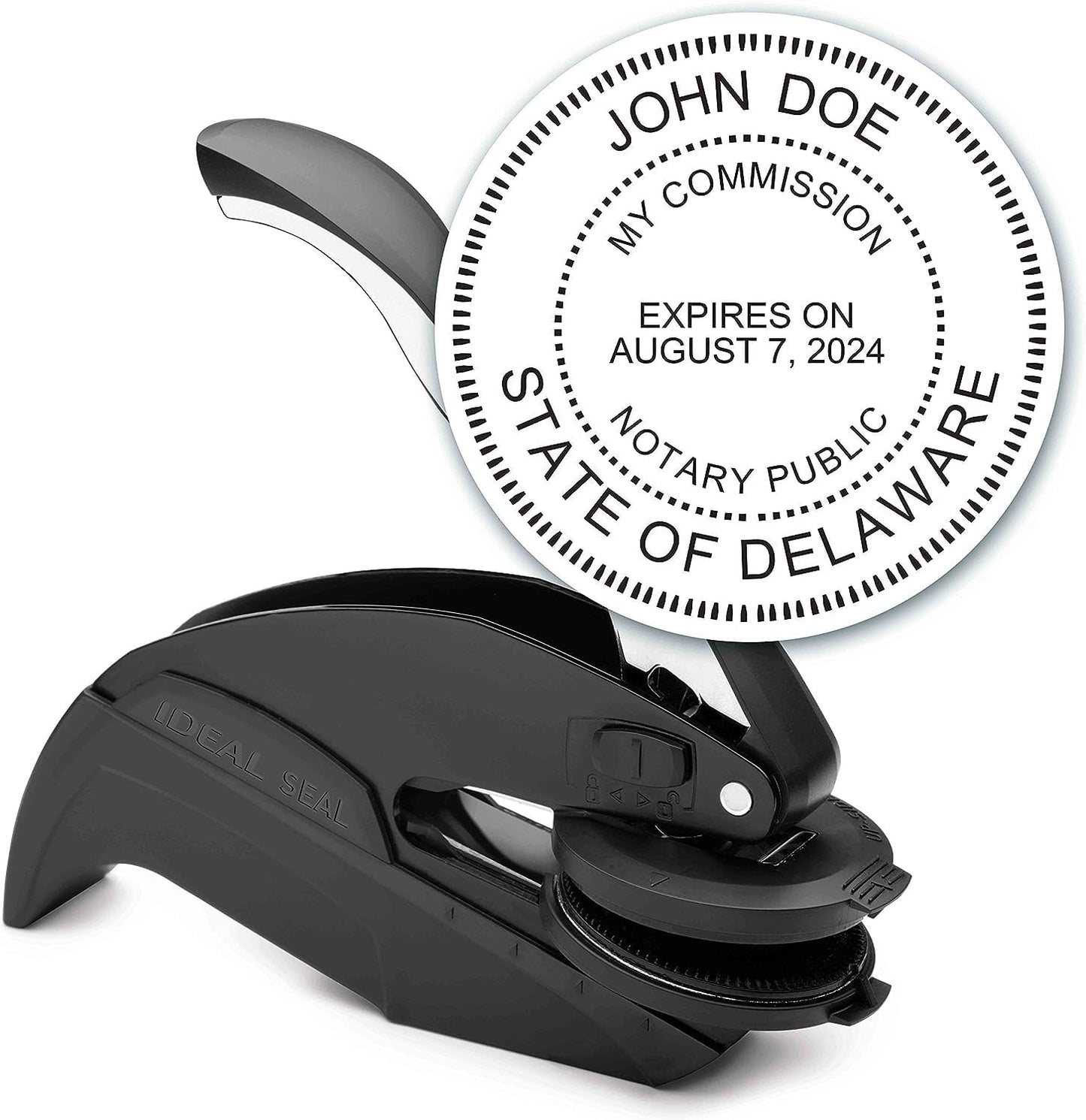 MaxMark Notary Seal Round Embosser for Delaware State - Includes Gold Burst Seal Labels (50 Count)