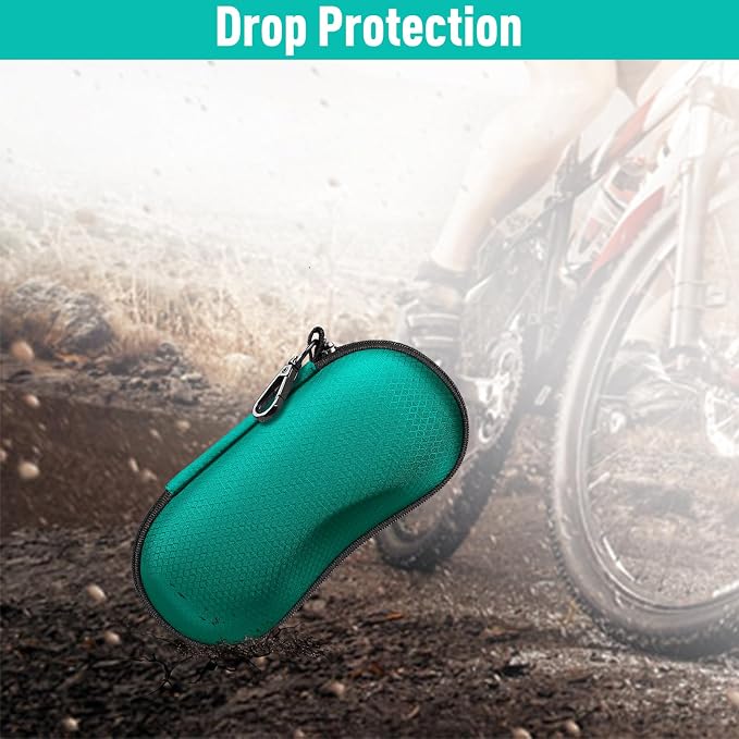FINTIE Sunglasses Case, Hard EVA Shell Shockproof Sport Glasses Case with Metal Carabiner Travel Zipper Eyeglasses Holder
