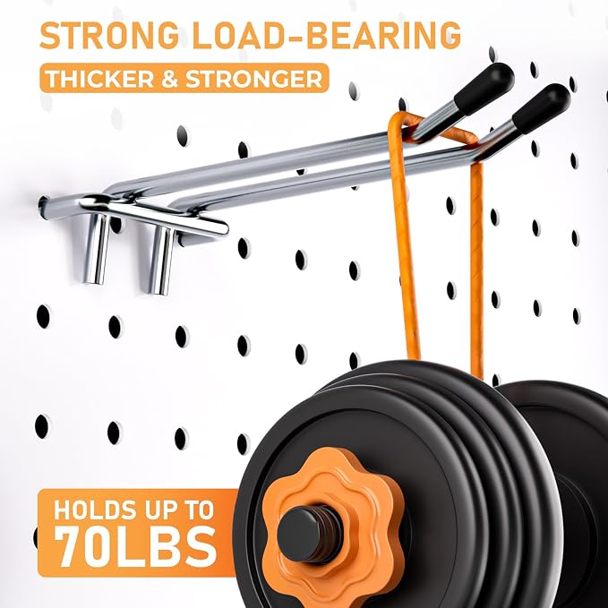 INCLY 176PCS Pegboard Hooks with Peg Locks, 1/4" Heavy Duty Metal | Peg Board Hooks Assortment, With Peg Locks, Pegboard Accessories Organizer Kit, For Garage Wall Organizer Hanging Tools
