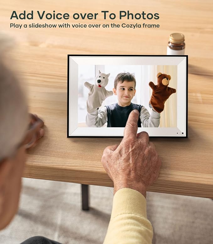 Cozyla 10.1'' WiFi Digital Picture Frame for Storing Memories | No Subscription & Free Unlimited Storage, Share Photo＆Video via Apps, Auto-Rotate WiFi Electronic Photo Frame for Gifting
