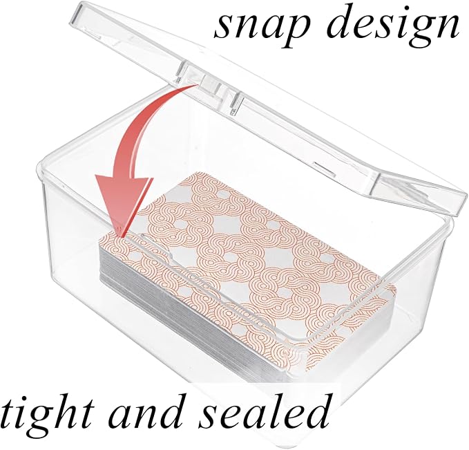 Tebery 20 Pcs Plastic Playing Card Cases Clear, Waterproof Card Deck Box for Game, Sturdy Trading Card Holder, Portable Card Game Storage Container for Party, Travel, Outdoors, Snap Closed