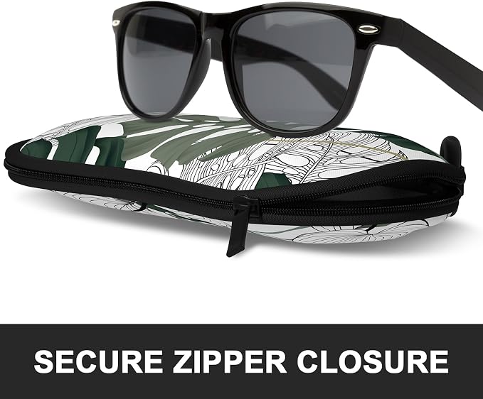 Sunglasses Soft Case, Ultra Light Portable Neoprene Zipper Glasses Case for Men Women