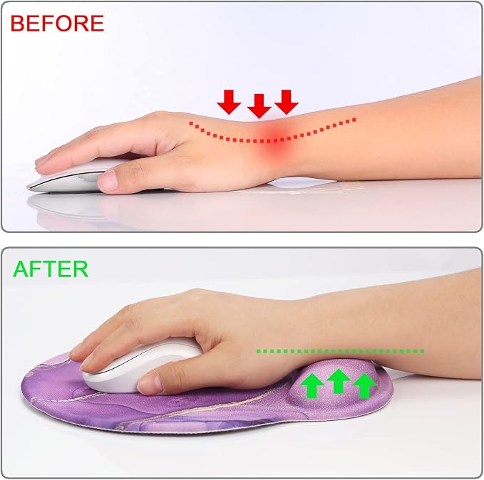 Ergonomic Mouse Pad with Wrist Rest Support,Gel Mouse Pads for Desk | Big Mousepad With Coaster Non-slip & Pain Relief for Computer, Home&Office Desk Decor