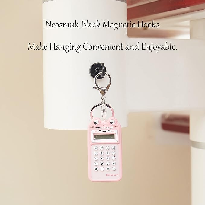 Neosmuk Magnetic Hooks, Heavy Duty 40lb+ Strong Magnet Hook for Cruise Cabins, Cruise Essentials 2026 for Hanging, Metal Wall Refrigerator Hangers (Black, 10 Pack)