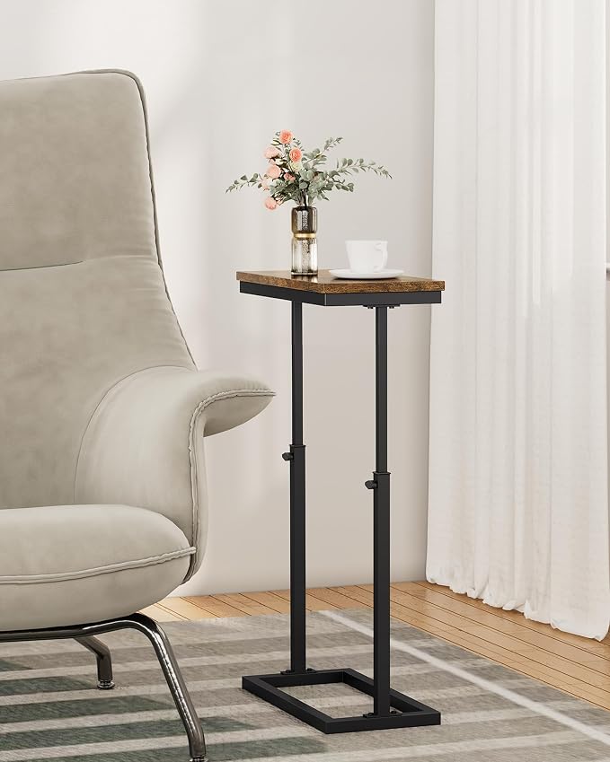 TUTOTAK End Table, Side Table, Tall Couch Table, Sofa Table, Set of 2 | for living Room, Bedroom, Brown TB01BB0832