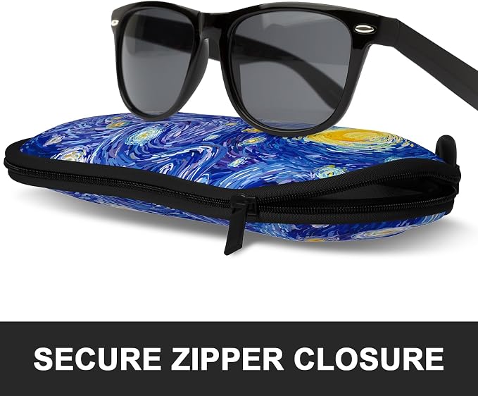 Sunglasses Soft Case, Ultra Light Portable Neoprene Zipper Glasses Case for Men Women