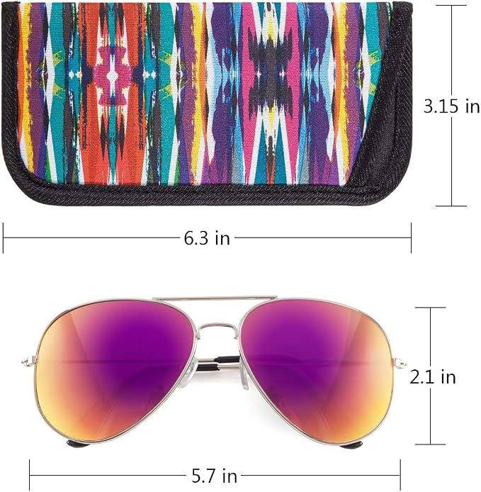 TRIUMPH VISION 3 Pack Reading Glasses Pouch Soft Case Eyeglass Sleeve Slim | Alternative to Bulky Case in bag, Lightweight Lined Padded Protect Optical lens Slip in, Cute Pattern Portable for Daily Use