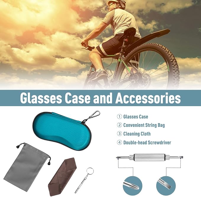 FINTIE Sunglasses Case, Hard EVA Shell Shockproof Sport Glasses Case with Metal Carabiner Travel Zipper Eyeglasses Holder