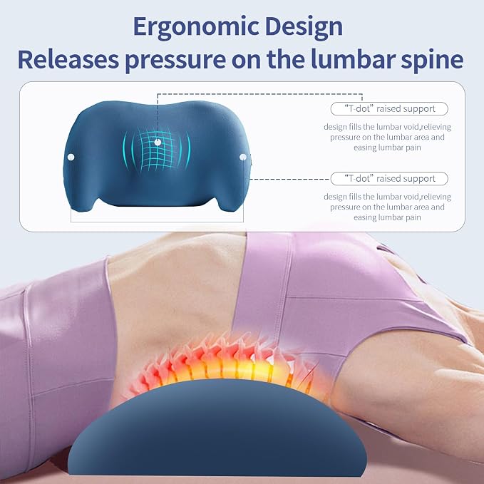 Lumbar Support Pillow for Office Chair, Memory Foam Car Back Cushion | Lumbar Pillow Lower Back with Adjustable Straps, Ergonomic Chair Back Pillow for Office, Car, Gaming Chairs and Bed