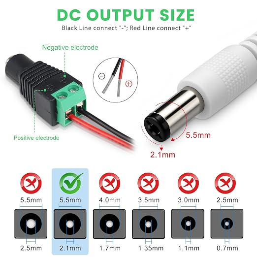 2 Pack 12V 2A Power Supply, 24W 12 Volt DC Power Adapter with On/Off Switch, 110V AC to 12V Wall Plug Transformer for LED Strip Lights with 5.5/2.1mm DC Female Connector