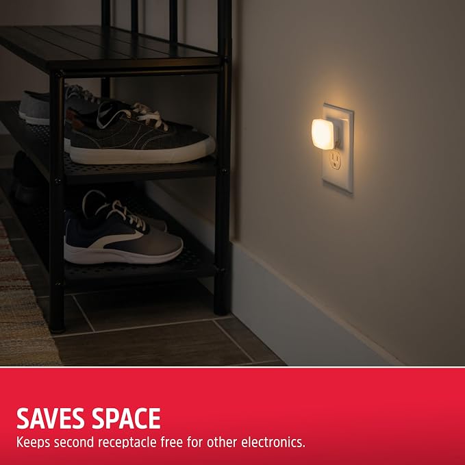 Energizer Night Lights Plug into Wall, 4-Pack, LED Plug in Nightlight, Soft Warm White, Dusk to Dawn Sensor, Adults, Kids, Bedroom, Bathroom, Nursery, Hallway, Kitchen, ETL Safety Listed, 85623