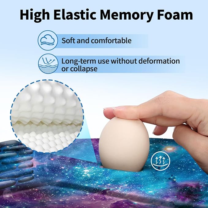 YIWEI Ergonomic Mouse Pad with Wrist Rest for Carpal Tunnel Pain Relief | Memory Foam Wrist Support,Non-Slip Rubber Base, Keyboard Computer Mousepad,Lycra Cloth Surface,Gaming Home Office