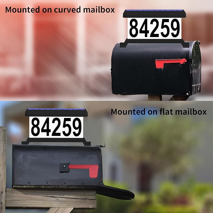 Solar Mailbox Numbers, Double sided Solar House Numbers for Outside, Waterproof RGBW Color Changing Remote Control, Lighted Modern Address Sign Solar Powered for Mailbox(solar rgbw)